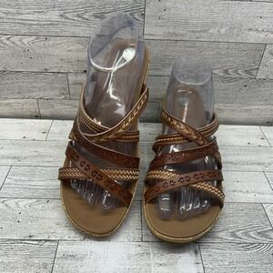 Skechers Beverlee Tiger Posse Luxe Foam‎ Brown Wedge Sandals Shoes 31714 Women 8